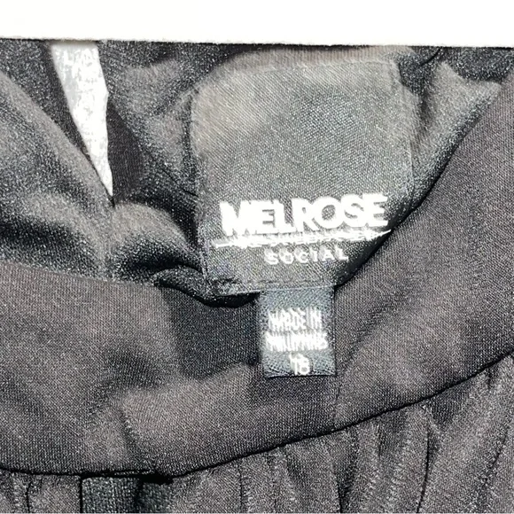 Melrose Social Black Silver Handkerchief Cocktail Party Dress Size 18 - Picture 4 of 13